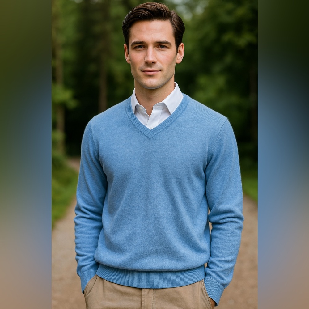 Club Room Light Blue V-Neck‎ Sweater